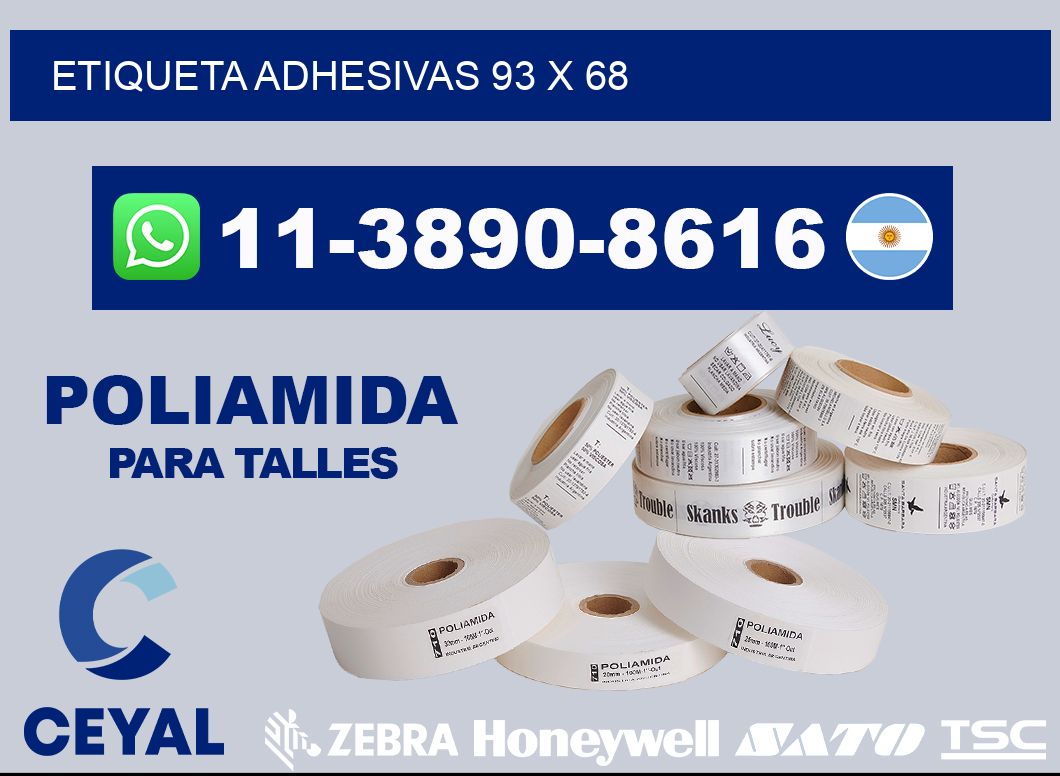etiqueta adhesivas 93 x 68