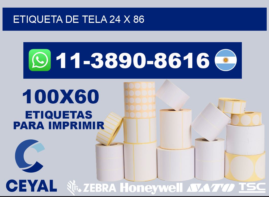 etiqueta de tela 24 x 86