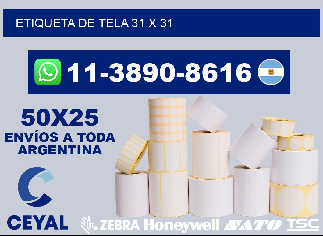 etiqueta de tela 31 x 31