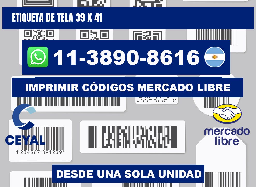 etiqueta de tela 39 x 41