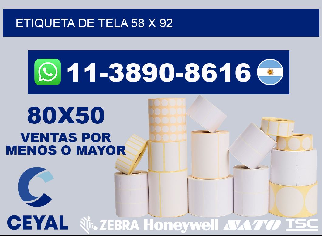 etiqueta de tela 58 x 92