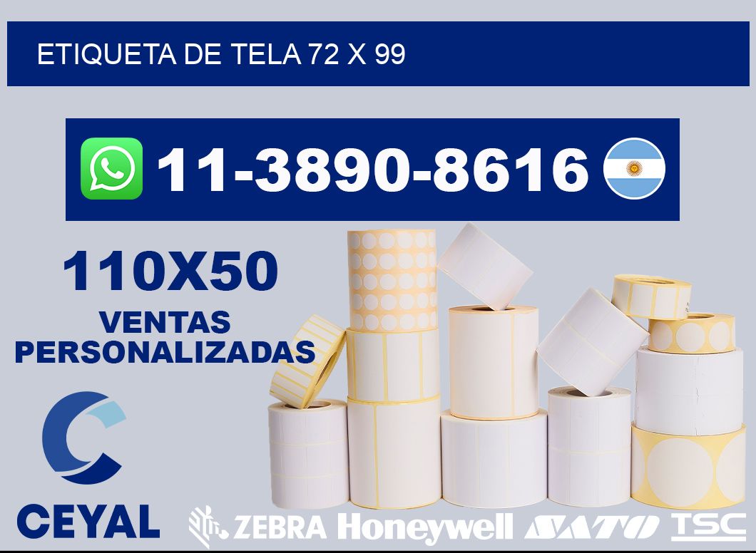 etiqueta de tela 72 x 99