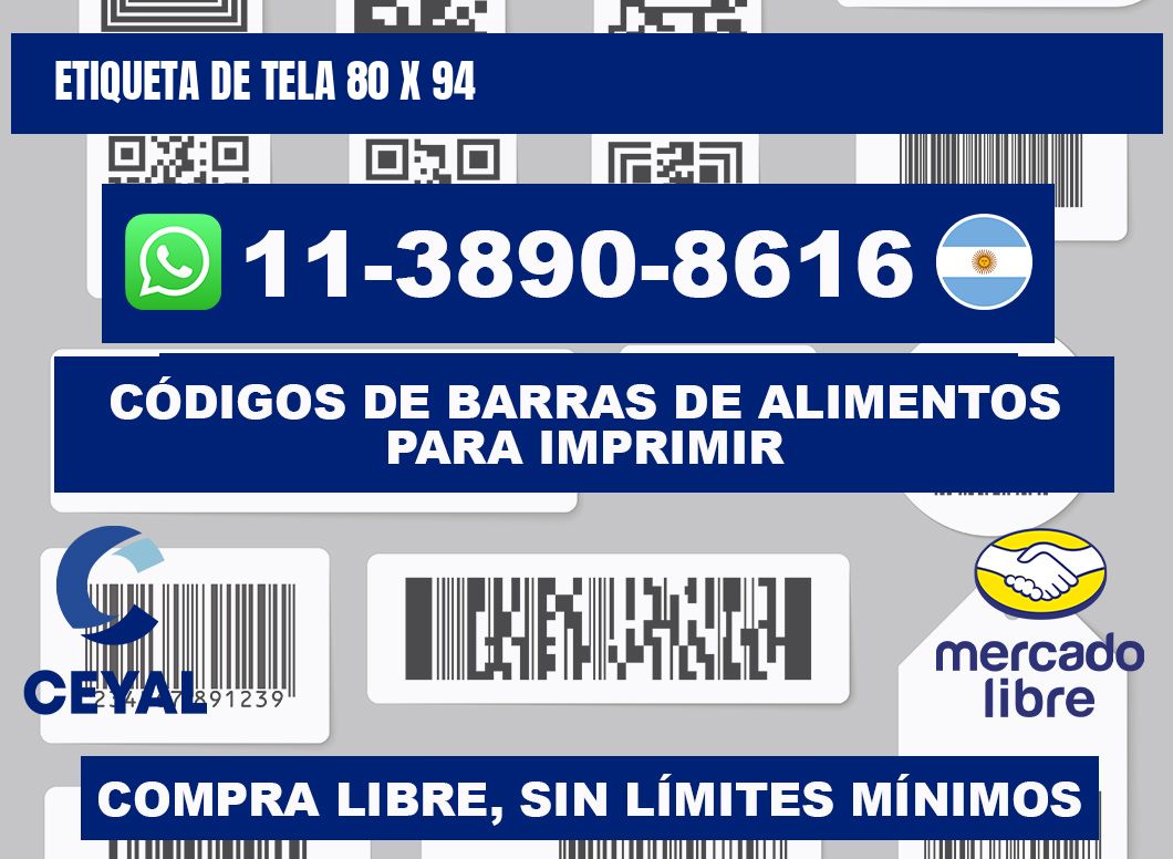 etiqueta de tela 80 x 94