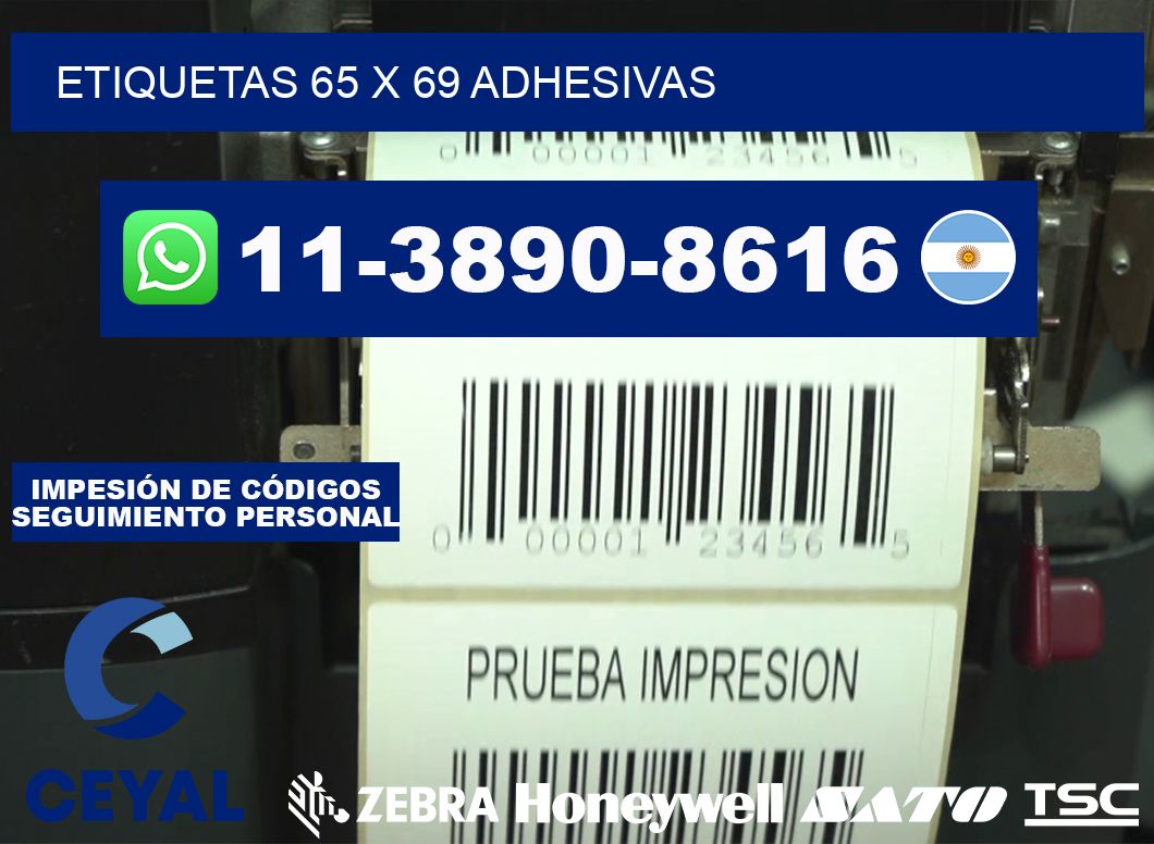 etiquetas 65 x 69 adhesivas