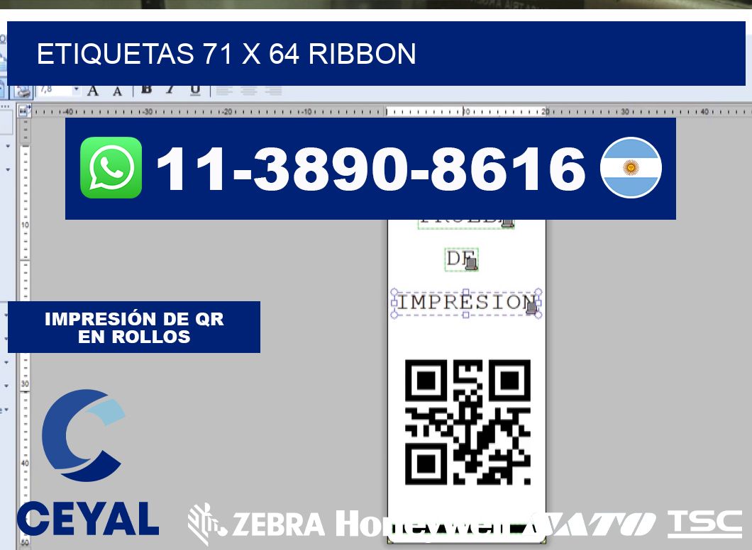 etiquetas 71 x 64 ribbon