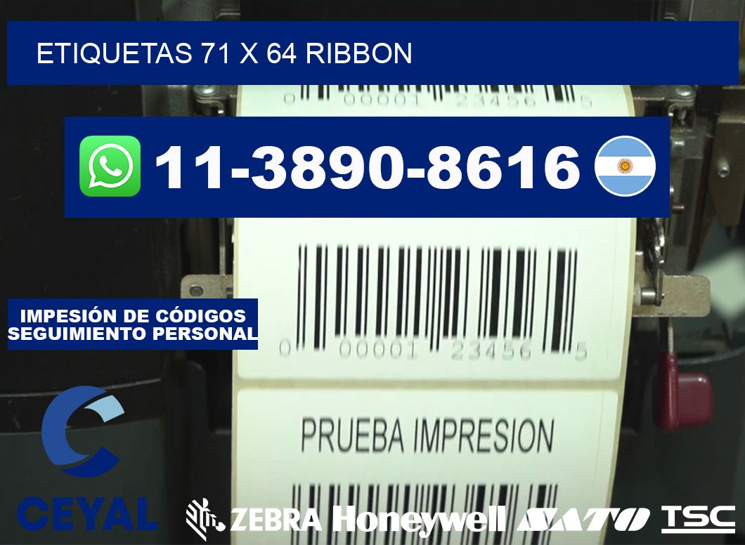 etiquetas 71 x 64 ribbon