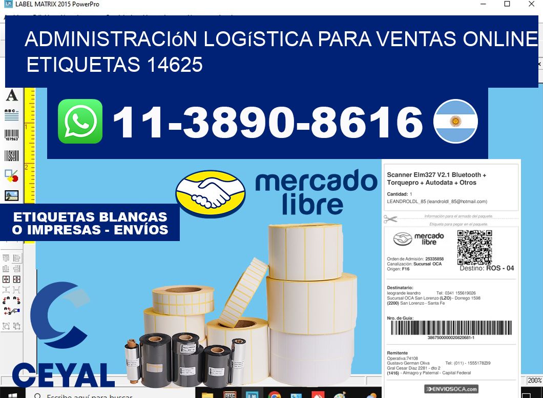 Administración logística para ventas online  etiquetas 14625