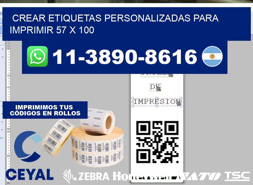 Crear etiquetas personalizadas para imprimir 57 x 100