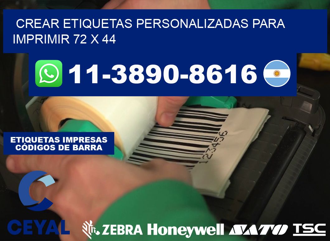 Crear etiquetas personalizadas para imprimir 72 x 44