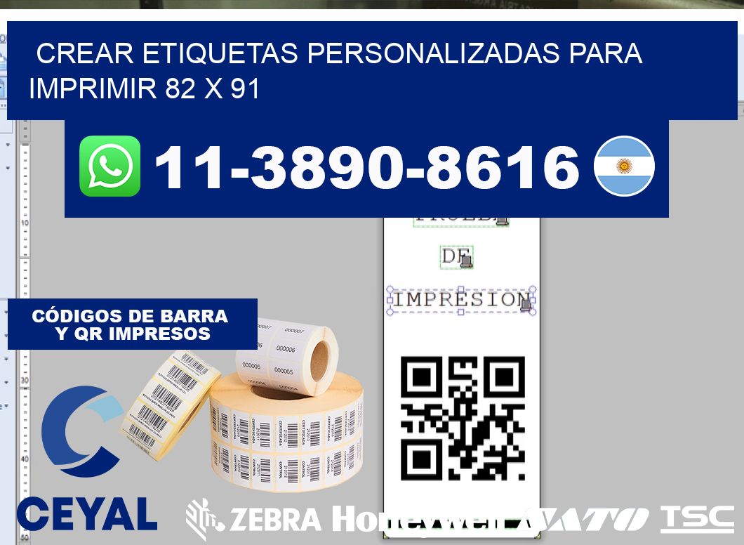 Crear etiquetas personalizadas para imprimir 82 x 91