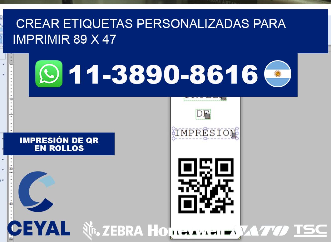Crear etiquetas personalizadas para imprimir 89 x 47