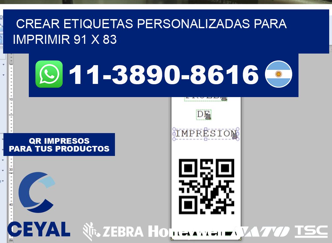 Crear etiquetas personalizadas para imprimir 91 x 83