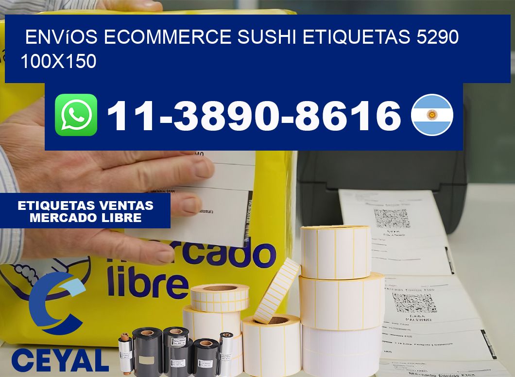 Envíos Ecommerce sushi etiquetas 5290 100×150