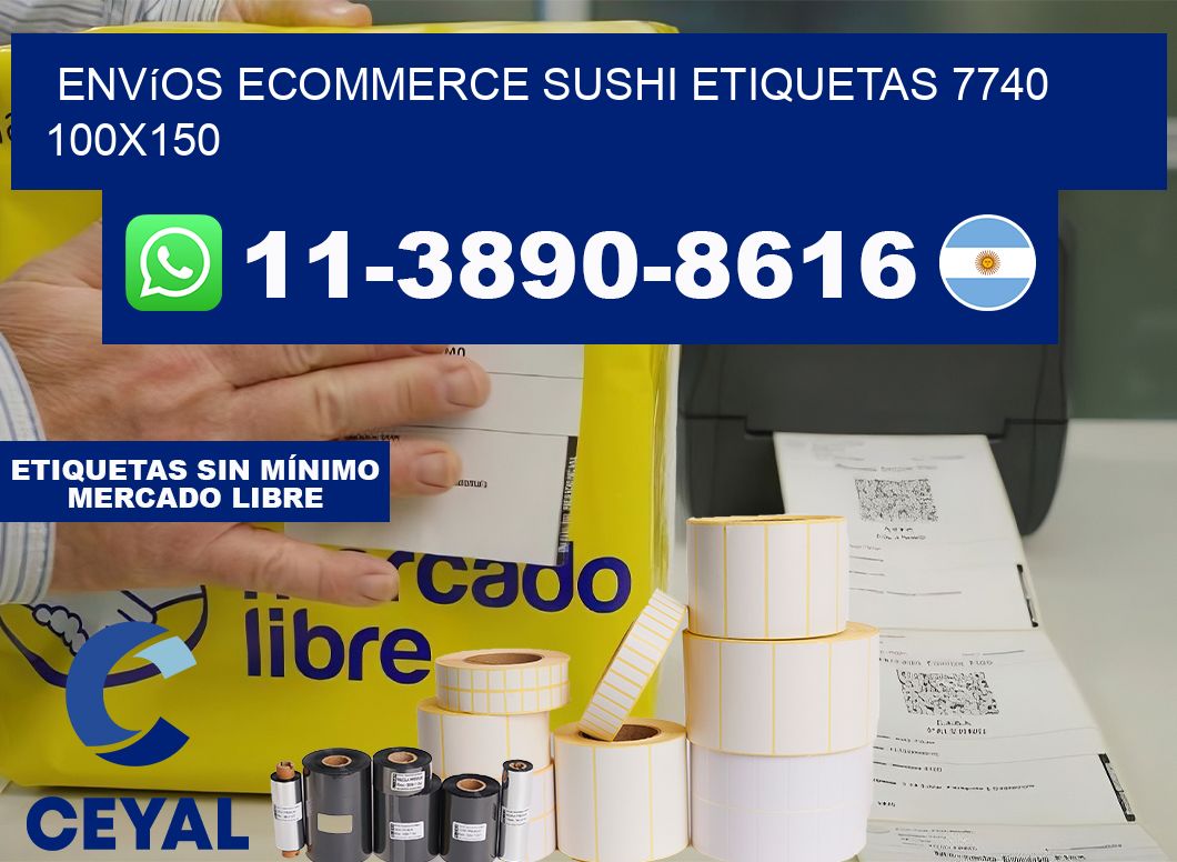 Envíos Ecommerce sushi etiquetas 7740 100×150