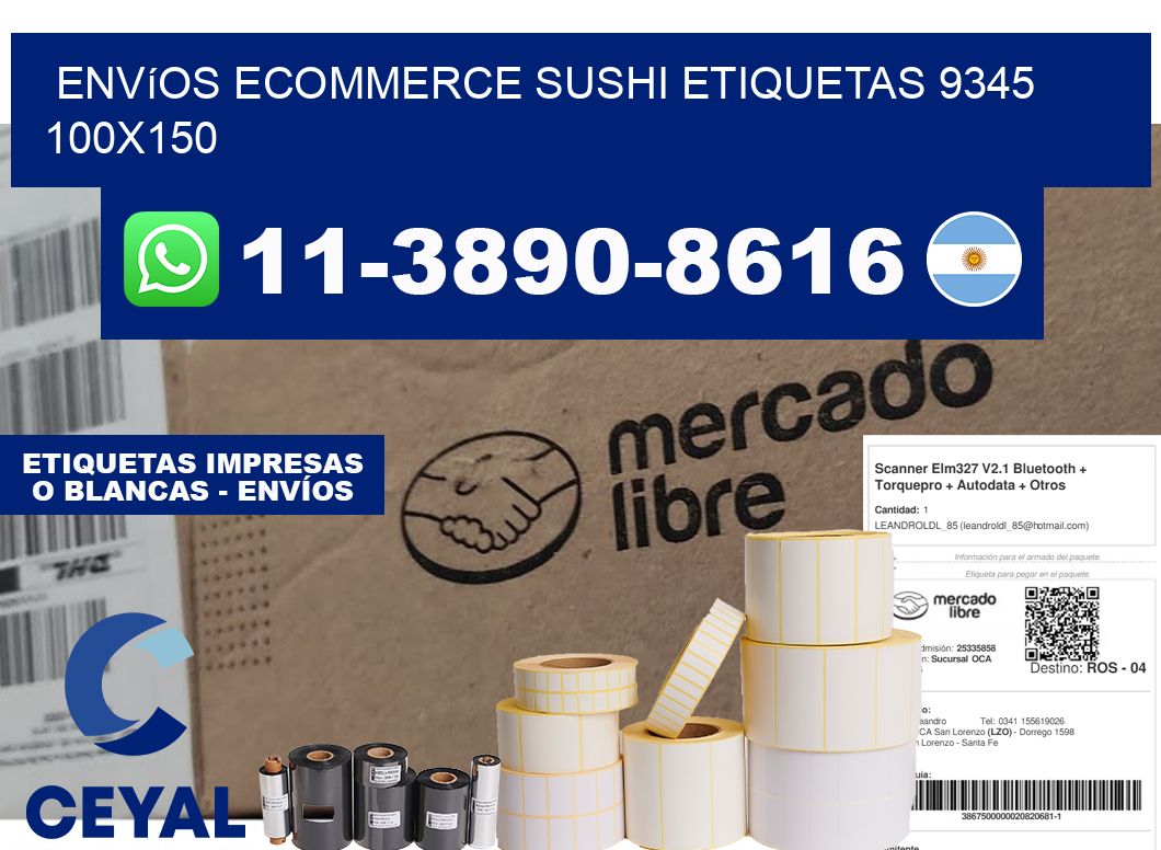 Envíos Ecommerce sushi etiquetas 9345 100x150