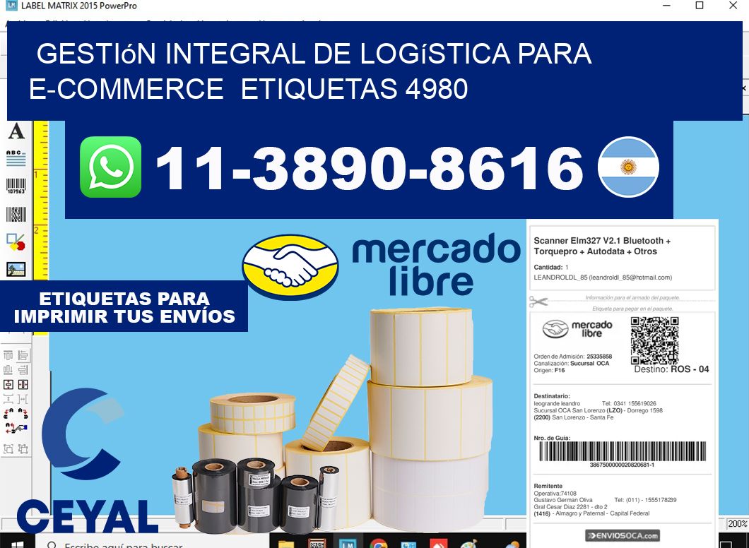Gestión integral de logística para e-commerce etiquetas 4980