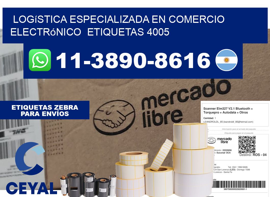 Logística especializada en comercio electrónico  etiquetas 4005