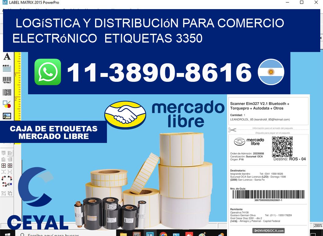 Logística y distribución para comercio electrónico  etiquetas 3350