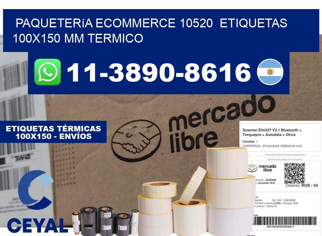 Paquetería eCommerce 10520 etiquetas 100x150 mm termico