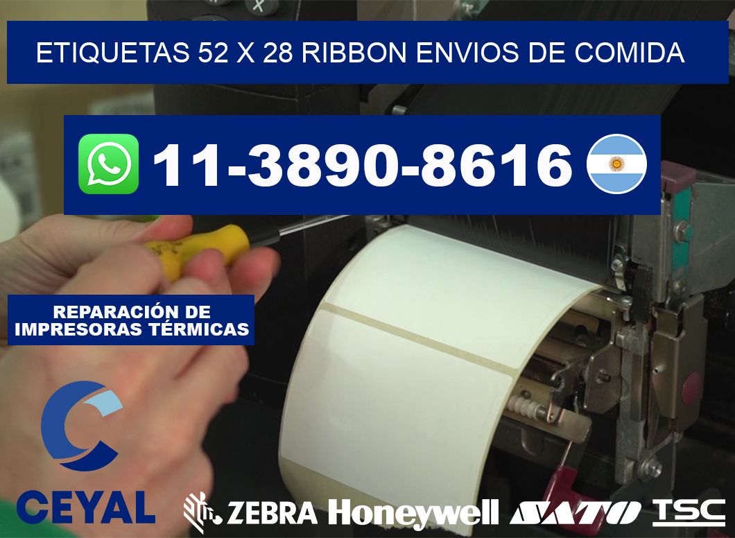 etiquetas 52 x 28 ribbon envios de comida
