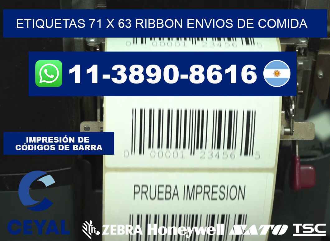 etiquetas 71 x 63 ribbon envios de comida