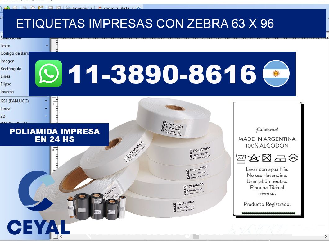 etiquetas impresas con zebra 63 x 96
