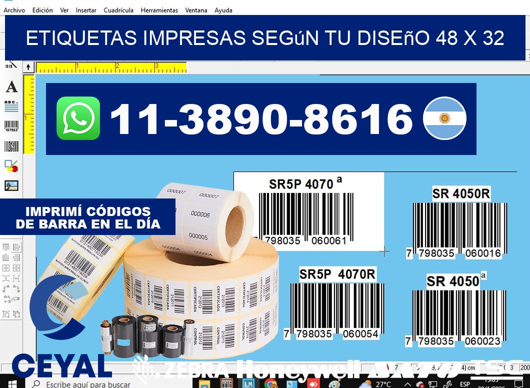 etiquetas impresas según tu diseño 48 x 32