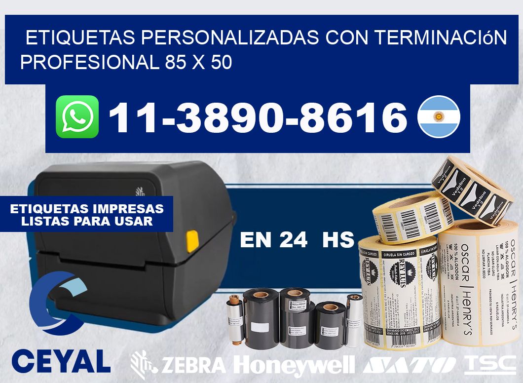 etiquetas personalizadas con terminación profesional 85 x 50
