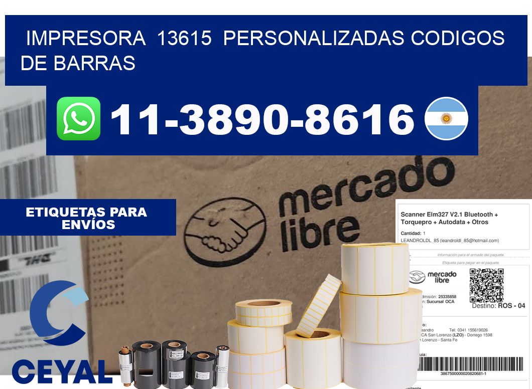 impresora  13615  personalizadas codigos de barras
