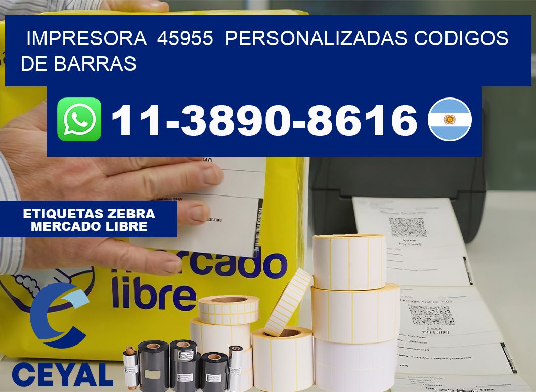 impresora  45955  personalizadas codigos de barras