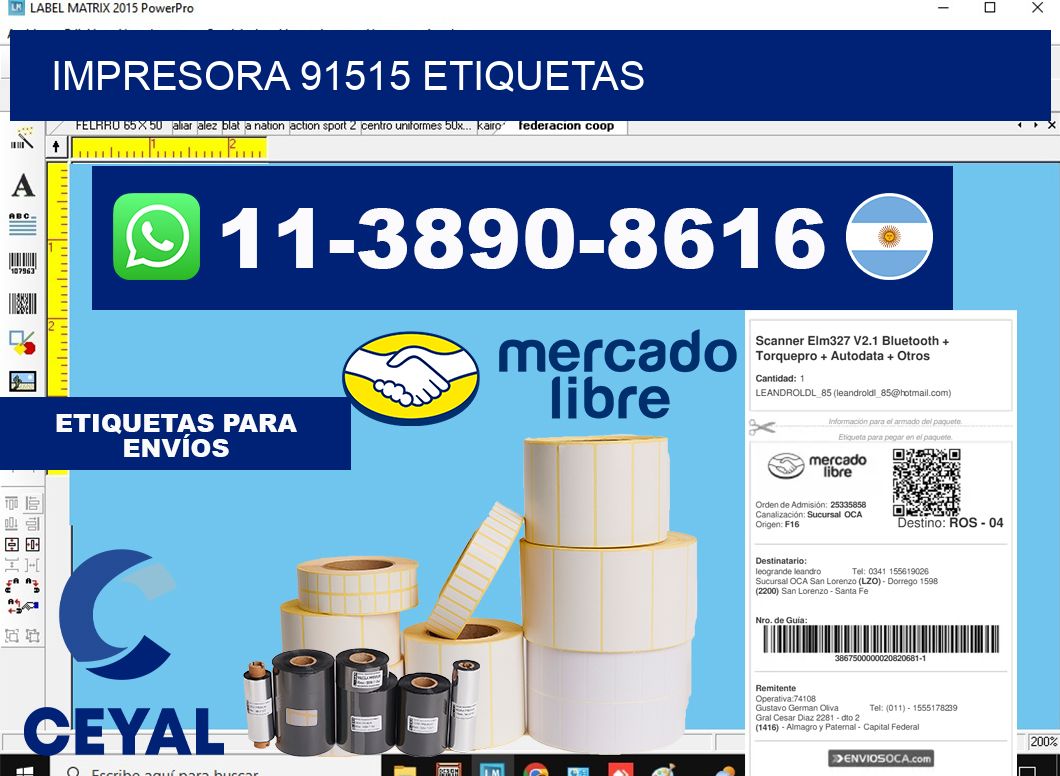 impresora 91515 etiquetas