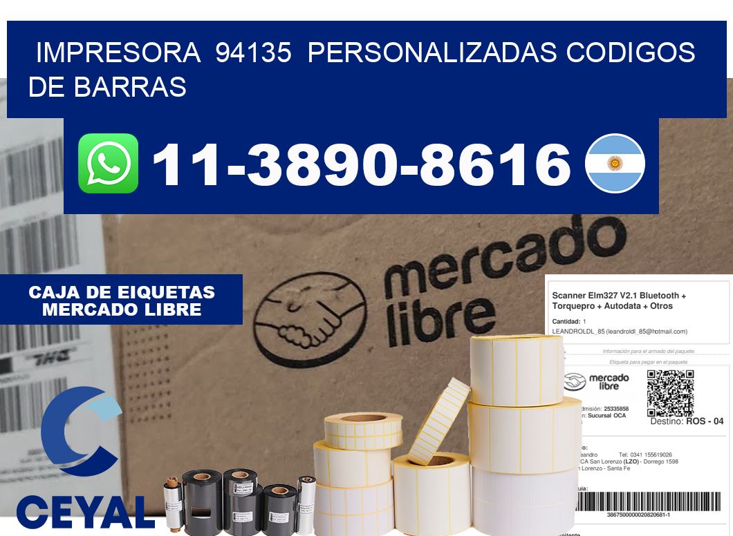 impresora  94135  personalizadas codigos de barras