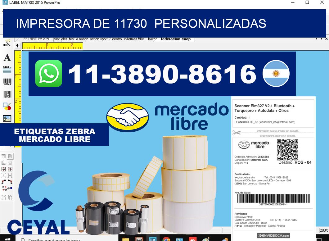 impresora de 11730  personalizadas