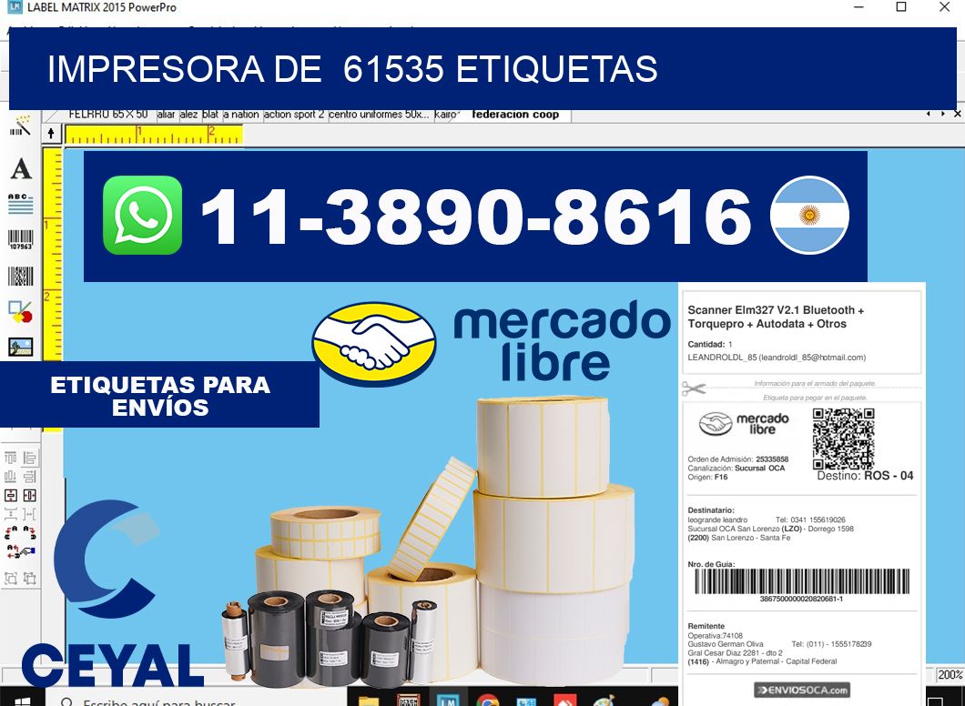impresora de  61535 etiquetas