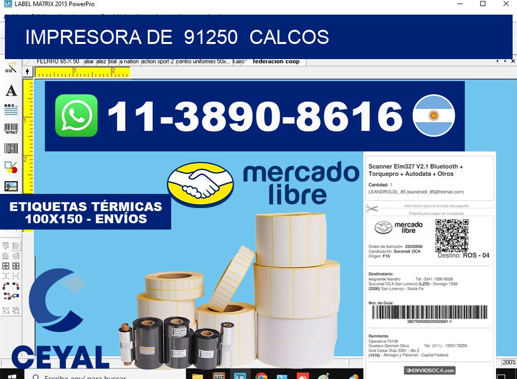 impresora de  91250  calcos