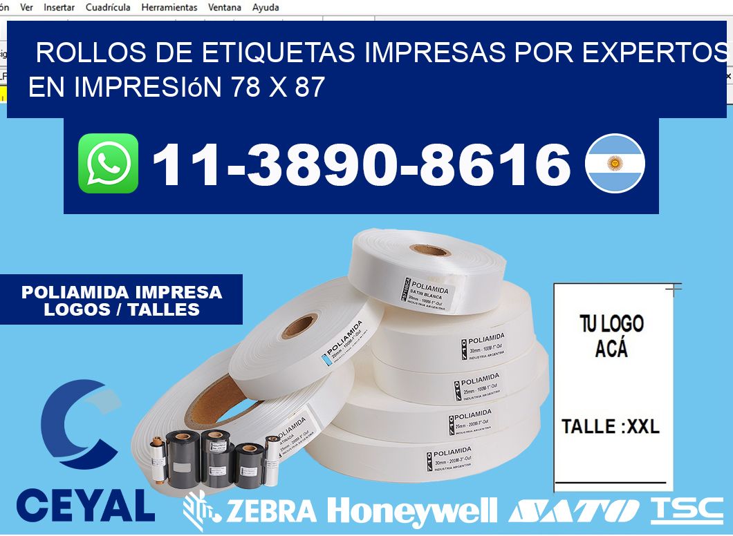 rollos de etiquetas impresas por expertos en impresión 78 x 87