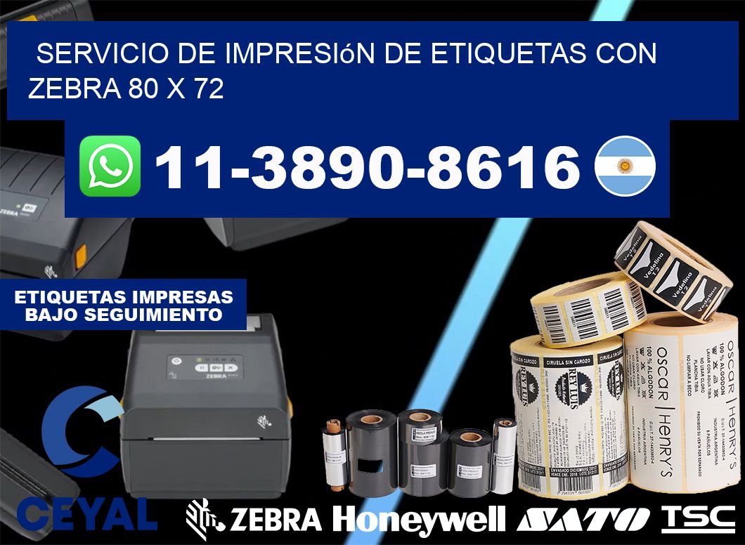 servicio de impresión de etiquetas con Zebra 80 x 72