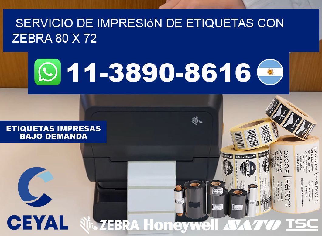 servicio de impresión de etiquetas con Zebra 80 x 72