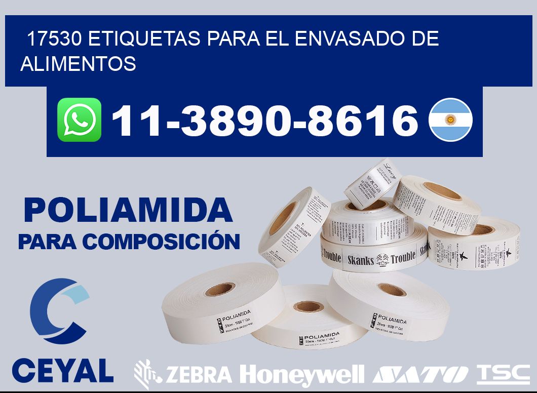 17530 etiquetas para el envasado de alimentos