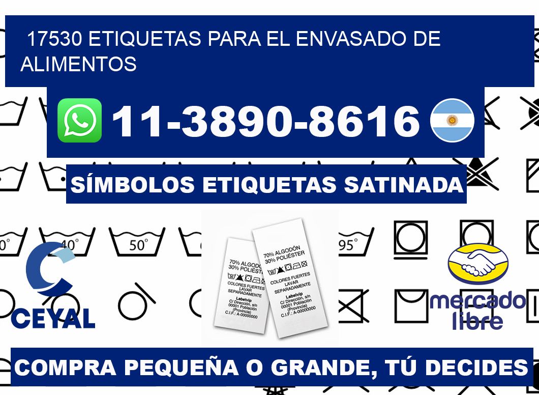 17530 etiquetas para el envasado de alimentos