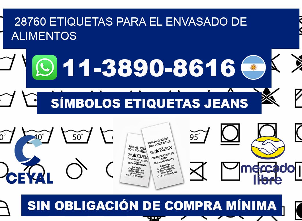 28760 etiquetas para el envasado de alimentos
