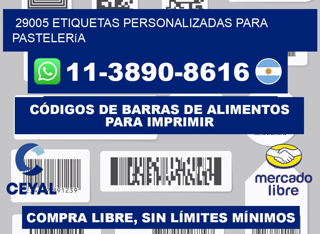 29005 etiquetas personalizadas para pastelería