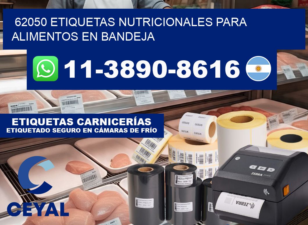 62050 etiquetas nutricionales para alimentos en bandeja