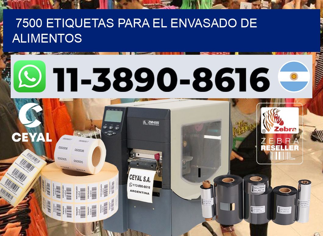 7500 etiquetas para el envasado de alimentos