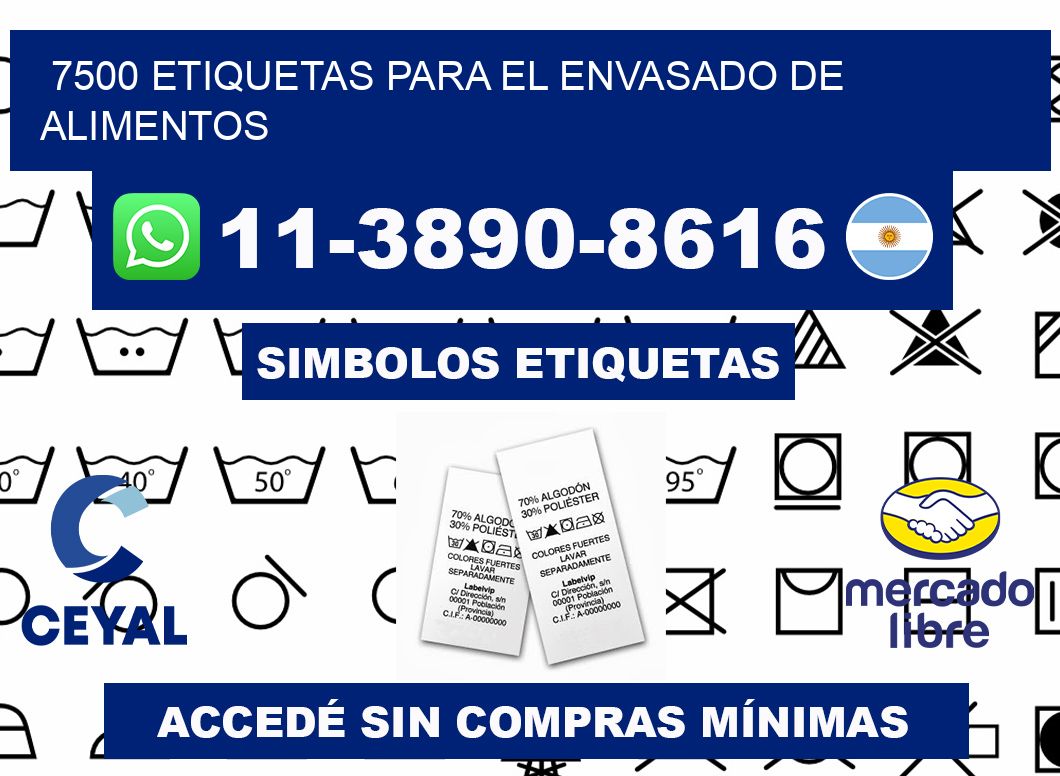 7500 etiquetas para el envasado de alimentos