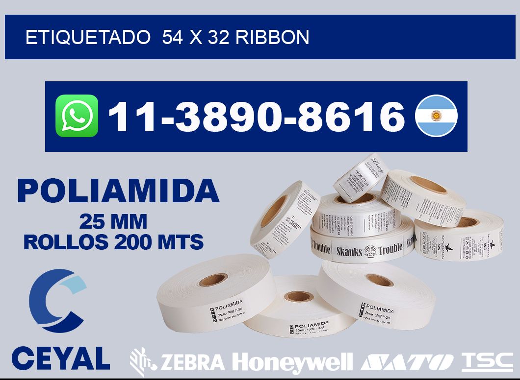 Etiquetado  54 x 32 ribbon