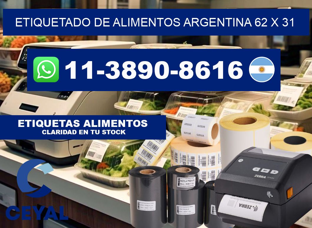 Etiquetado de alimentos Argentina 62 x 31