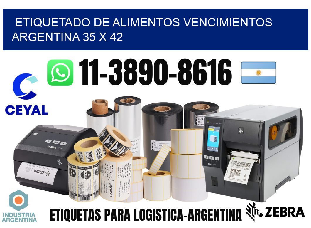 Etiquetado de alimentos vencimientos Argentina 35 x 42