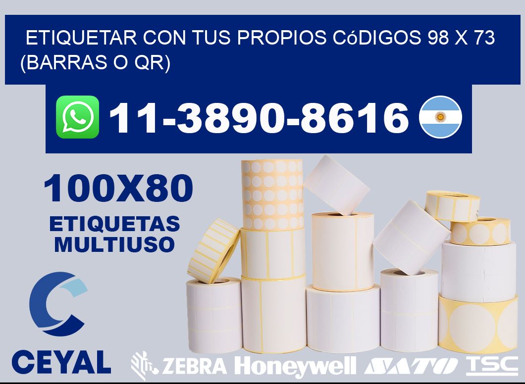 Etiquetar con tus propios códigos 98 x 73 (barras o QR)