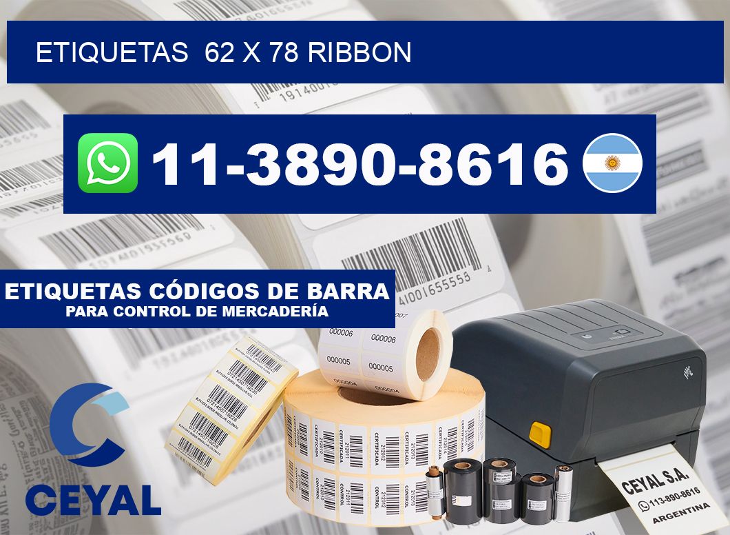 Etiquetas  62 x 78 ribbon
